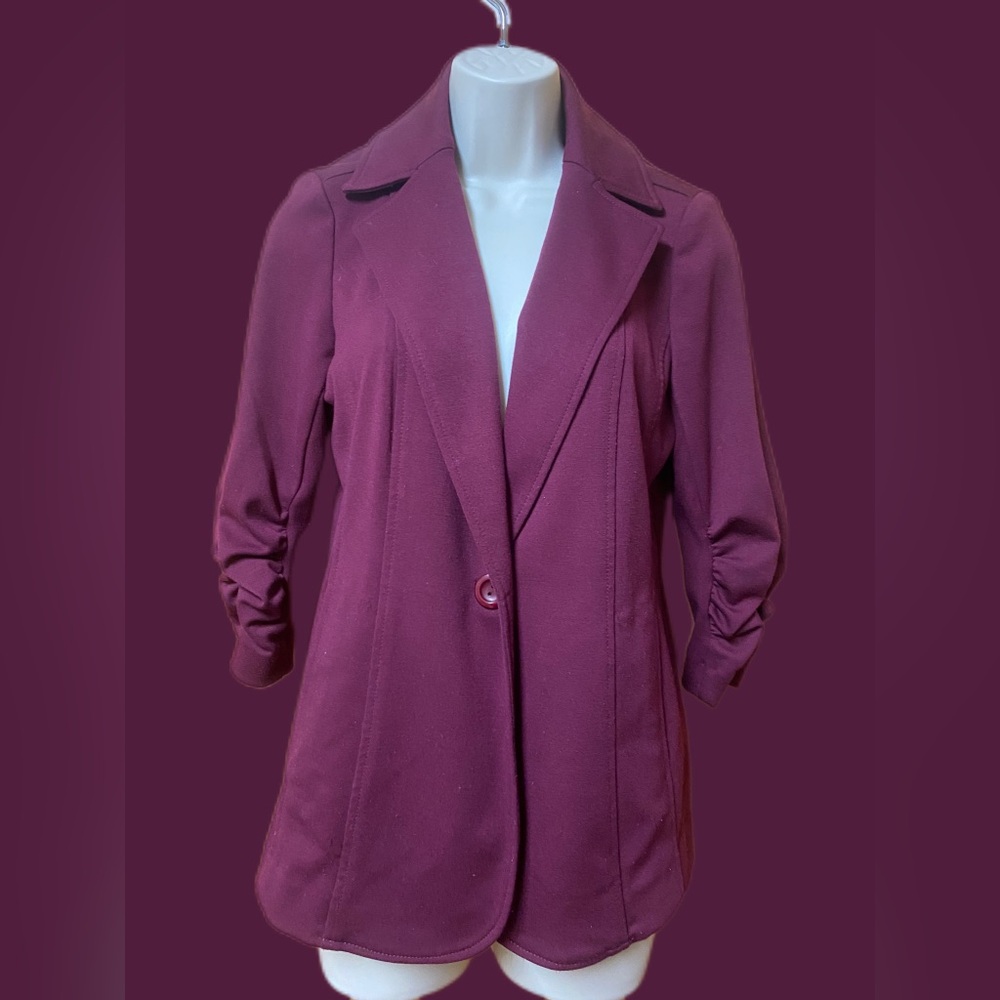 💜Susan Graver Mulberry Quilted Soft Comfy Blazer XXS